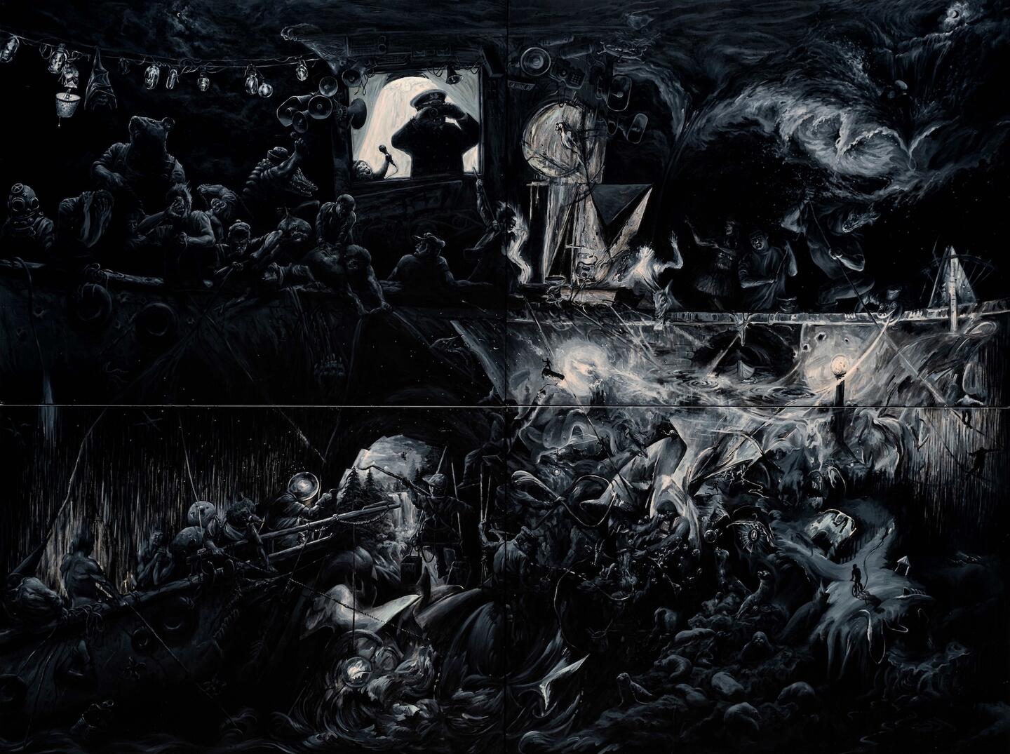 Bae Yoon Hwan, Seat Belts for All Seats, 2025. Acrylic on canvas, 242.8 x 325 cm